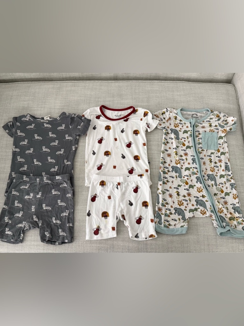 Lot of 3 - Kyte Baby, Emerson, & Larkspur - Shortie Romper and Short Sleeve PJ’s